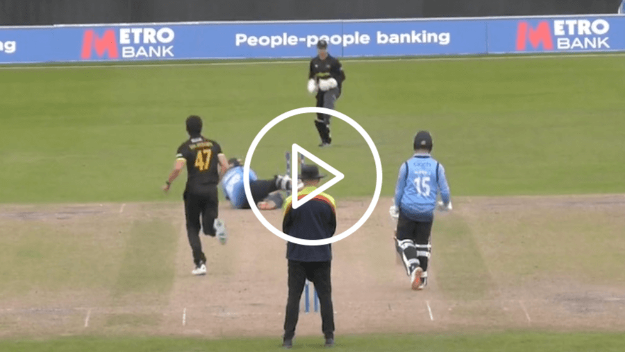 [Watch] Prithvi Shaw Tumbles and Gets Hit Wicket in English One-Day Cup